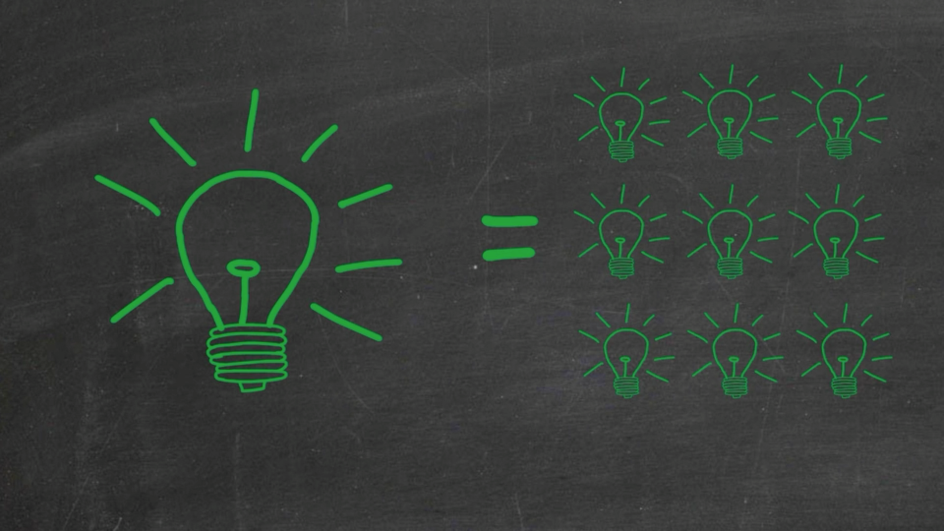 bulb ideas on blackboard